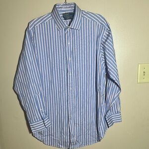 Polo Ralph Lauren Blue Pink Striped Shirt | 16 1/2 32 33‎